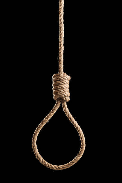 Hangman's rope isolated on black background